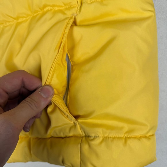 Vintage GAP Women XL Yellow Puffer Vest Y2K Full Zip Velcro Fleece Lined - Picture 5 of 13